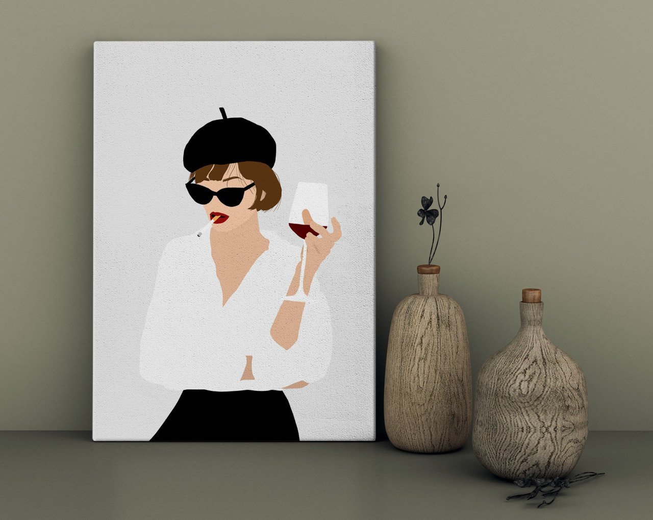 BK Home French Girl Tasarımlı Kanvas Tablo 30x50cm-1