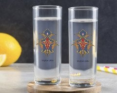 Kişiye Özel Renkli Baskılı İsimli İkili Vodka Bardağı-108
