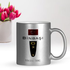 Kişiye Özel Mesleki Binbaşı Gümüş Yaldızlı Kupa Bardak