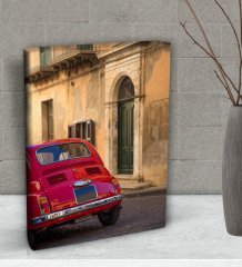 BK Gift Klasik Araç Tasarımlı Dekoratif Mini Kanvas Tablo 15x20cm-15