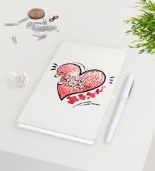 Kişiye Özel Sevgililer Günü Beyaz Defter Kalem Seti-6