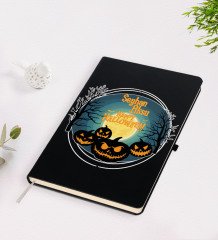 Kişiye Özel Happy Halloween Tasarımlı Siyah Defter-14
