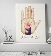 BK Gift Kişiye Özel İsimli El ve Pati Tasarımlı Renkli Kanvas Tablo-4 50x70, Ev Dekorasyonu, Arkadaşa Hediye