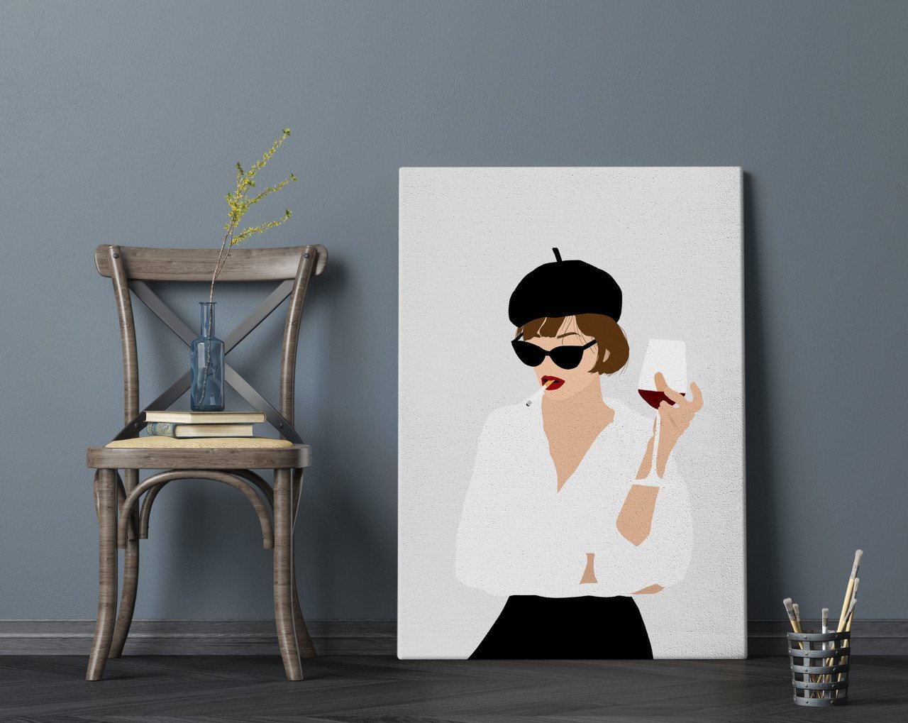 BK Home French Girl Tasarımlı Kanvas Tablo 70x100cm-1