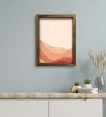 BK Gift Otel Odası Konseptli Doğal Masif Ahşap Çerçeveli Tablo 30x40cm-76