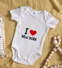 BK Kids I Love New York Tasarımlı Bebek Body Zıbın - Model 1