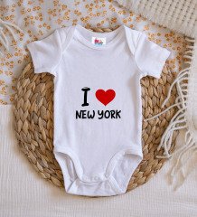 BK Kids I Love New York Tasarımlı Bebek Body Zıbın - Model 1