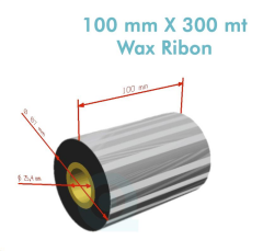 'Ribbon'' WX10FBK (Standart Wax) **100mm x 300m** 1 inç Outside (Koli 12)