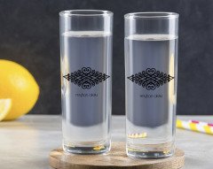 Kişiye Özel Renkli Baskılı İsimli İkili Vodka Bardağı-111