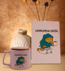 BK Gift Pudra Pembesi Sert Kapaklı Defter ve Middle Kupa Seti, Arkadaşa Hediye, Yeni İş Hediyesi, Doğum Günü Hediyesi-12