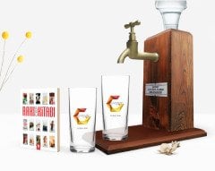 Kişiye Özel Renkli Baskılı Gaziantep Tasarımlı Turistik İkili Rakı Bardağı Ahşap Rakı Standı ve Cep Kitabı Hediye Seti-1