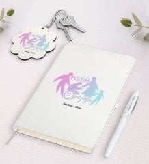 Kişiye Özel Özel Eğitim Öğretmeni Beyaz Defter Kalem ve Anahtarlık Hediye Seti-2