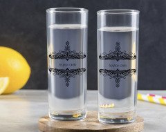 Kişiye Özel Renkli Baskılı İsimli İkili Vodka Bardağı-112