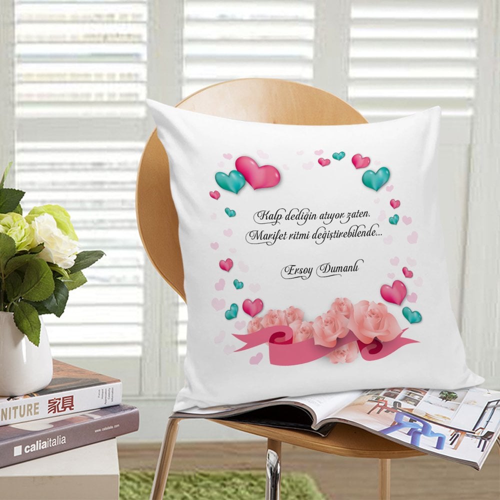 Kişiye Özel Sevgi Sözcüklü Beyaz Yastık Kılıfı - 11