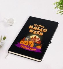 Kişiye Özel Happy Halloween Tasarımlı Siyah Defter-18