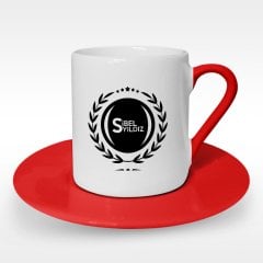 Kişiye Özel İsimli Kırmızı Türk Kahvesi Fincanı - 3