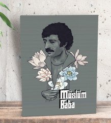 BK Gift Müslüm Baba Tasarımlı Dekoratif Mini Kanvas Tablo 15x20cm-1