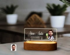 BK Gift Kişiye Özel İsimli Öğretmen Karikatürlü Led Işıklı Akrilik Masa İsimliği-7, Ofis Dekoru, Mesleki Hediye, Ofis Hediyeleri