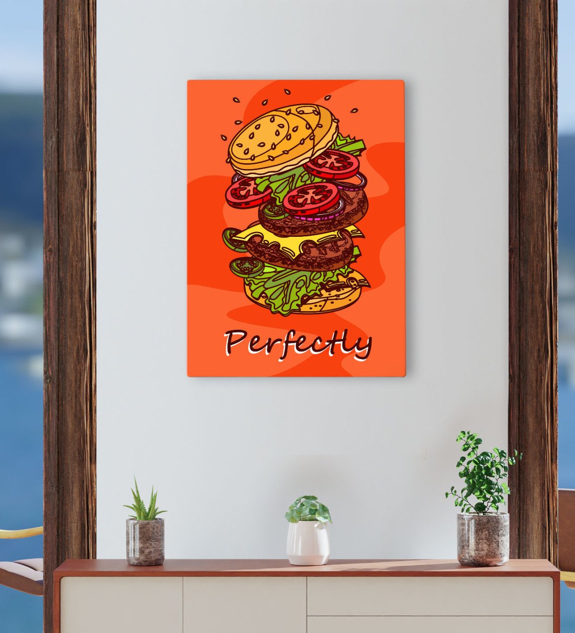BK Gift Cafe & Bar & Restaurant Konseptli Kanvas Tablo 30x50cm-67
