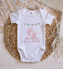 BK Kids Hoş Geldin Bebek Tasarımlı Beyaz Bebek Body Zıbın-4