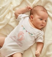 BK Kids Hoş Geldin Bebek Tasarımlı Beyaz Bebek Body Zıbın-4