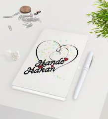 Kişiye Özel Sevgililer Günü Beyaz Defter Kalem Seti-11