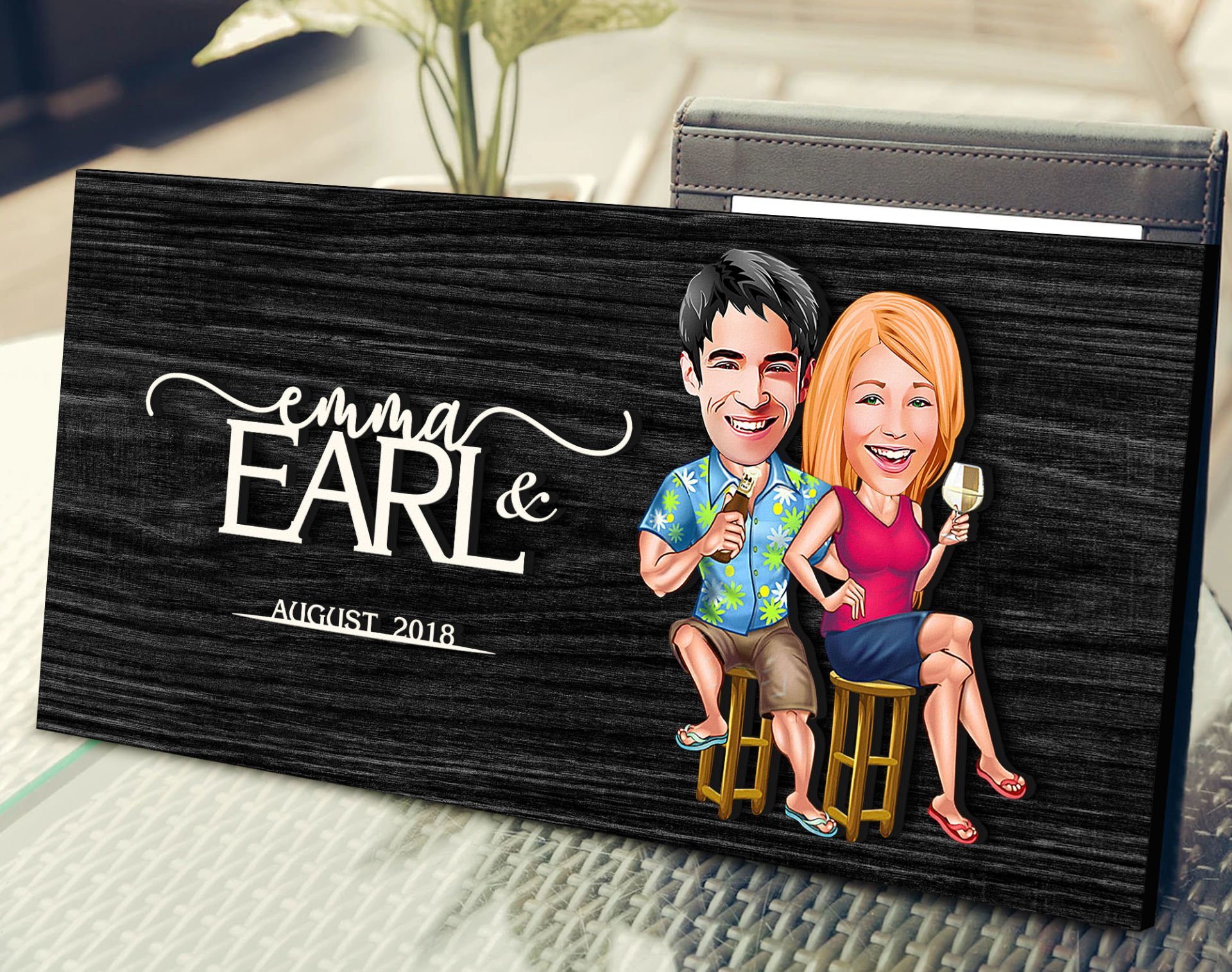 BK Gift Kişiye Özel Sevgililer Karikatürlü Kabartma Figürlü Ahşap Tablo, Duvar Dekoru, Arkadaşa Hediye, Özel Tasarım Ev Hediyesi-51