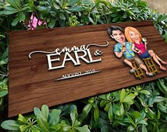 BK Gift Kişiye Özel Sevgililer Karikatürlü Kabartma Figürlü Ahşap Tablo, Duvar Dekoru, Arkadaşa Hediye, Özel Tasarım Ev Hediyesi-51