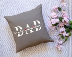 BK Gift Kişiye Özel İsimli Babalar Günü Tasarımlı Gri Kırlent Yastık-14 Babaya Hediye, Ev Dekorasyonu, Babalar Günü Hediyesi