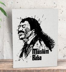 BK Gift Müslüm Baba Tasarımlı Dekoratif Mini Kanvas Tablo 15x20cm-3