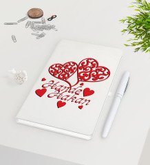 Kişiye Özel Sevgililer Günü Beyaz Defter Kalem Seti-12
