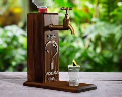 BK Gift Kişiye Özel Kabartma İsimli Musluklu Ceviz Ahşap Vodka Standı, Vodka Çeşmesi, Doğum Günü Hediyesi, Ev Hediyesi, İçecek Dispenseri-3
