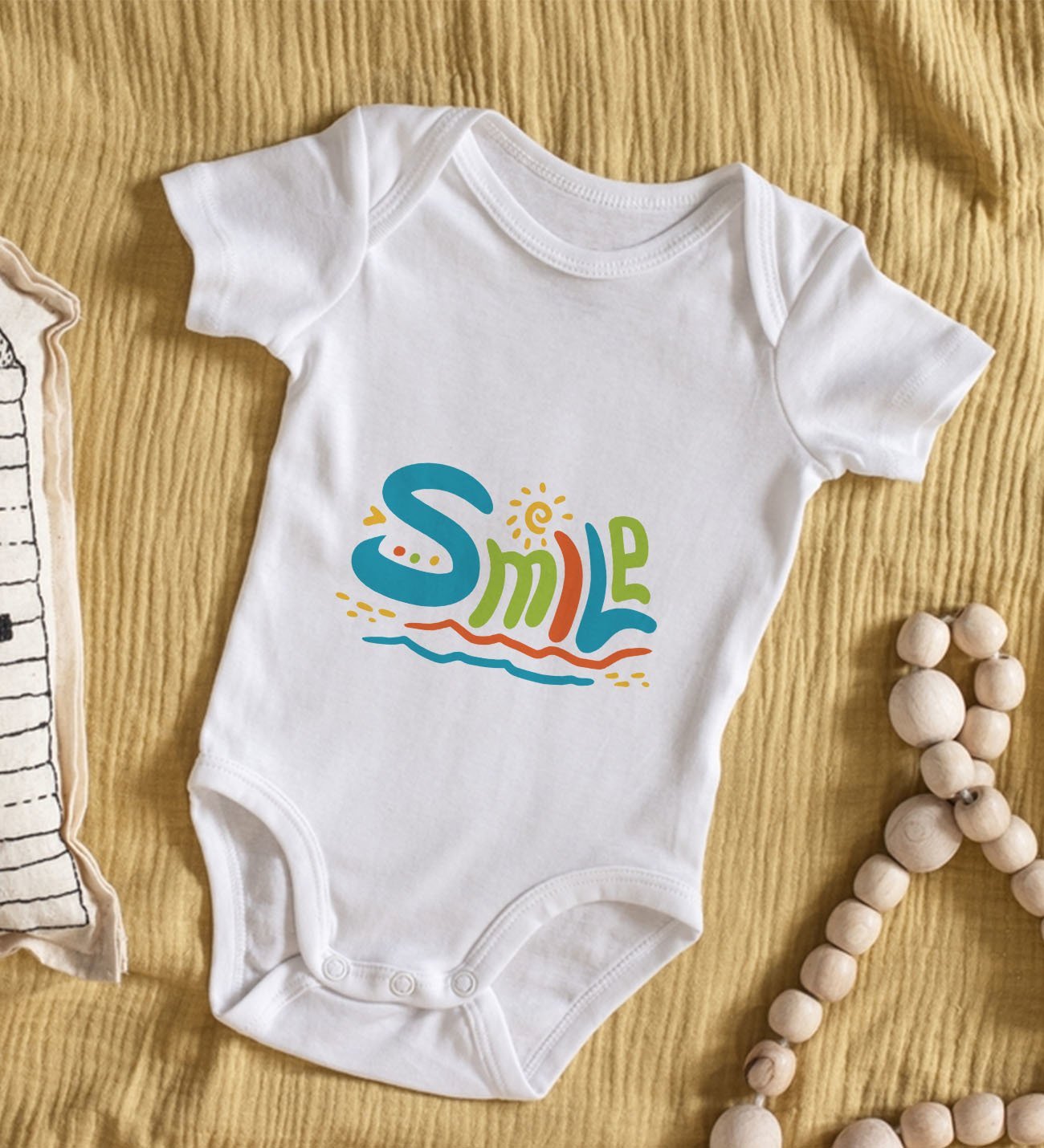 BK Kids Smile Tasarımlı Bebek Body Zıbın - Model 1