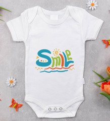 BK Kids Smile Tasarımlı Bebek Body Zıbın - Model 1