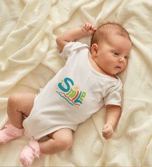 BK Kids Smile Tasarımlı Bebek Body Zıbın - Model 1
