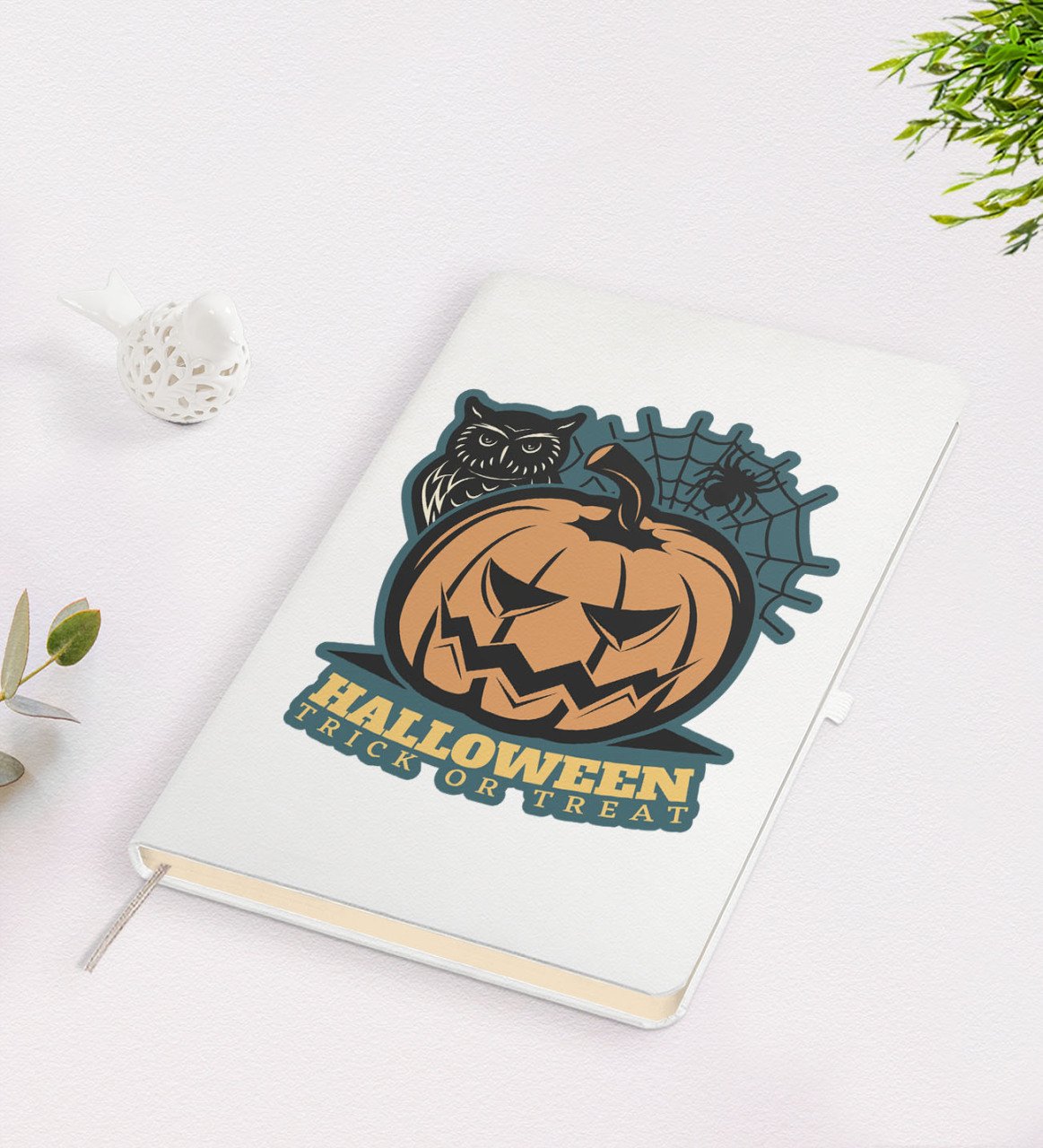 BK Gift Halloween Tasarımlı Beyaz Defter-2