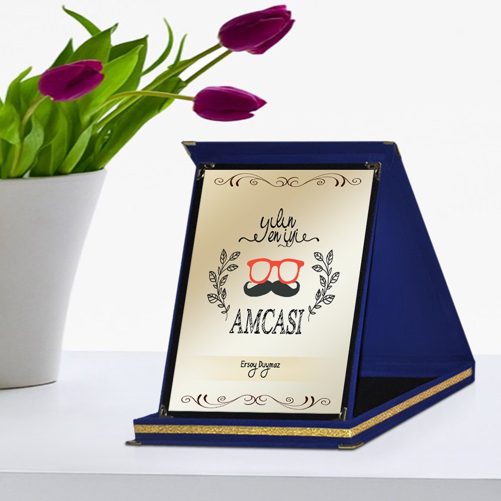 Kişiye Özel Yılın En İyi Amcası Lacivert Plaket Ödülü
