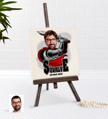 Kişiye Özel Şövalye Karikatürlü Şovaleli Doğal Taş-1