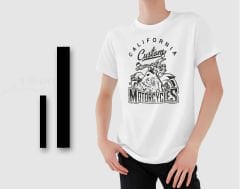 BK Gift Motorsiklet Tasarımlı Erkek Beyaz T-shirt -1, Arkadaşa Hediye, Doğum Günü Hediyesi, Sevgili Hediyesi