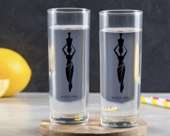 Kişiye Özel Renkli Baskılı İsimli İkili Vodka Bardağı-118