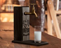 BK Gift Kişiye Özel Kabartma İsimli Musluklu Siyah(Ebony) Ahşap Rakı Standı, Rakı Çeşmesi, Doğum Günü Hediyesi, Ev Hediyesi, İçecek Dispenseri-2