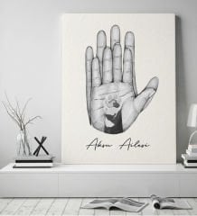 BK Gift Kişiye Özel İsimli Aile ve Pati Tasarımlı Siyah Beyaz Kanvas Tablo-2 50x70, Ev Dekorasyonu, Arkadaşa Hediye