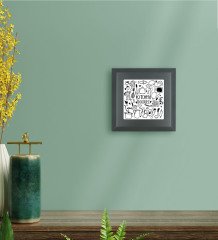 BK Gift Kitchen Doodles Tasarımlı Ahşap Çerçeveli Taş Duvar Dekoru-1