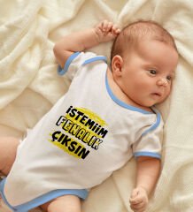 BK Kids İstemiim Fenalık Çıksın Tasarımlı Mavi Bebek Body Zıbın-1