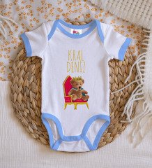 BK Kids Kişiye Özel Mavi Bebek Body Zıbın - Model 142