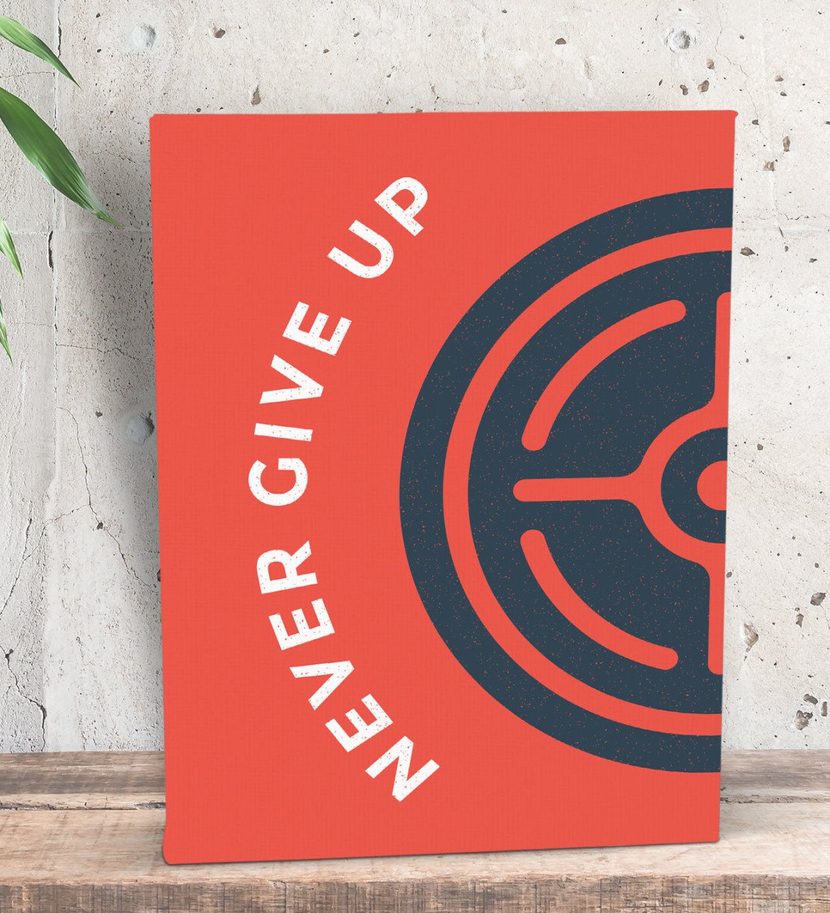 BK Gift Never Give Up Tasarımlı Dekoratif Mini Kanvas Tablo 15x20cm-1