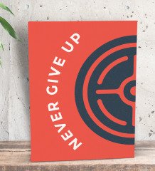 BK Gift Never Give Up Tasarımlı Dekoratif Mini Kanvas Tablo 15x20cm-1