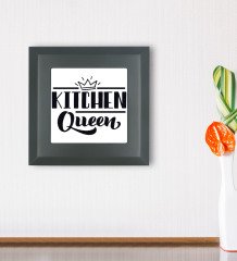 BK Gift Kitchen Queen Tasarımlı Ahşap Çerçeveli Taş Duvar Dekoru-1