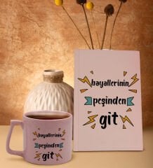 BK Gift Pudra Pembesi Sert Kapaklı Defter ve Middle Kupa Seti, Arkadaşa Hediye, Yeni İş Hediyesi, Doğum Günü Hediyesi-21