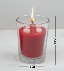 BK Gift Kişiye Özel İsimli Kırmızı Defter ve Cam Bardakta Kalp Figürlü Kokulu Mum Hediye Seti-5, Sevgiliye Hediye, Arkadaşa Hediye